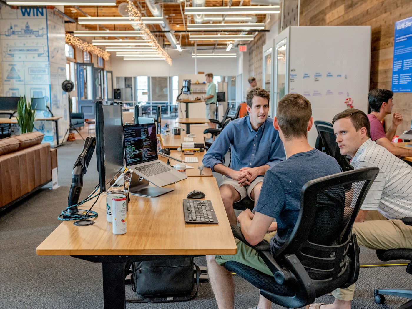 Technology team collaborating in an office