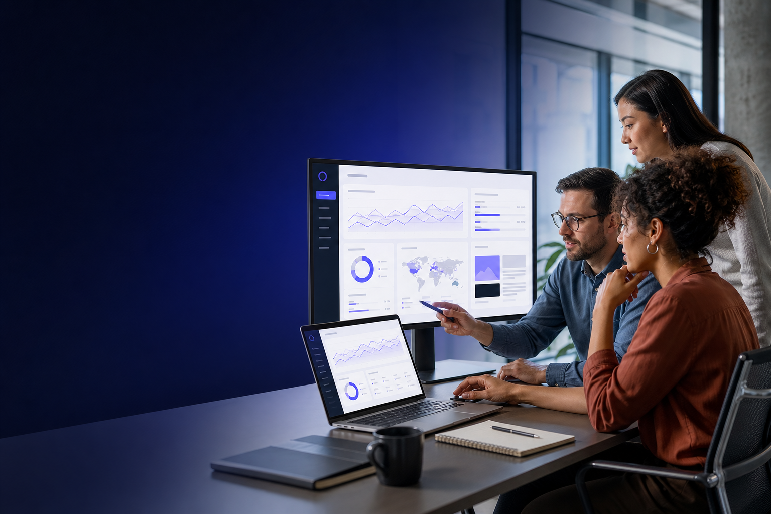 Publisher reviewing live website revenue analytics