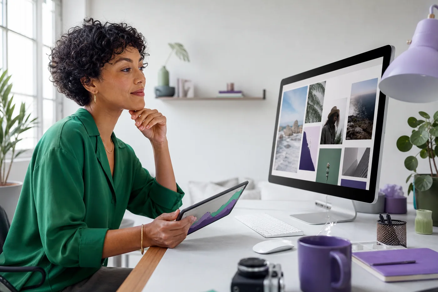Publisher working with website revenue analytics